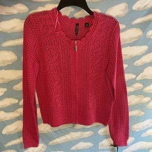 brand new tags zip up hoodie pink w design womens